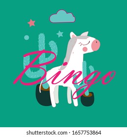 bingo, beautiful greeting card background or template banner with animal theme. vector design illustration