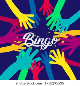 bingo, beautiful template banner with youth theme. vector design illustration, graphics elements for t-shirts, the sign, badge or greeting card and background photo booth