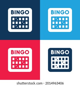 Bingo blue and red four color minimal icon set