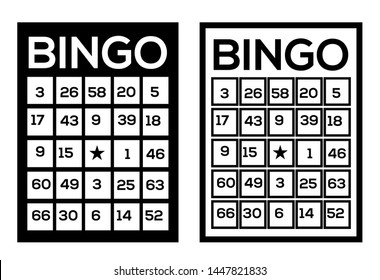 Bingo Board Vector Illustration Silhouette