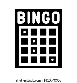 Bingo Card Glyph Icon Vector. Bingo Card Sign. Isolated Contour Symbol Black Illustration