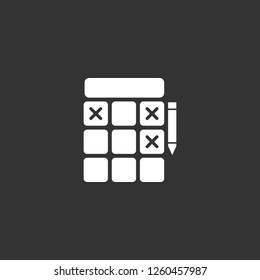 Bingo card icon vector. Bingo card sign on black background. Bingo card icon for web and app