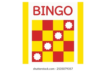 Ícones de cartão de bingo em uma linha, Ilustração de vetor