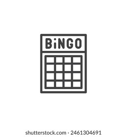 Bingo Card line icon. linear style sign for mobile concept and web design. Lottery bingo card outline vector icon. Symbol, logo illustration. Vector graphics