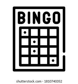 bingo card line icon vector. bingo card sign. isolated contour symbol black illustration