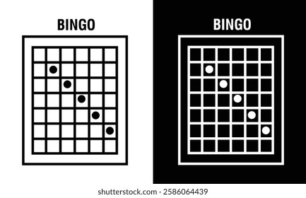 Bingo card random numbers printable template set. Vector illustration simple bingo card design.