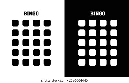 Bingo card random numbers printable template set. Vector illustration simple bingo card design.
