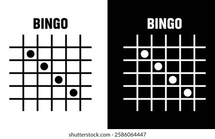 Bingo card random numbers printable template set. Vector illustration simple bingo card design.