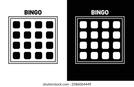 Bingo card random numbers printable template set. Vector illustration simple bingo card design.
