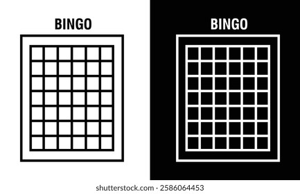 Bingo card random numbers printable template set. Vector illustration simple bingo card design.