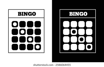 Bingo card random numbers printable template set. Vector illustration simple bingo card design.