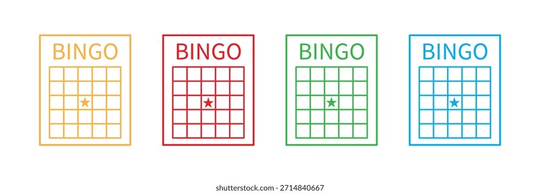 Bingokarte Vorlage leer mit Stern, Glück Lotto Brettspiel. Bingo-Ticket leer. Bingosymbol für Zahlen.