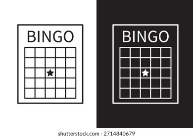 Bingokarte Vorlage leer mit Stern, Glück Lotto Brettspiel. Bingo-Ticket leer. Bingosymbol für Zahlen.