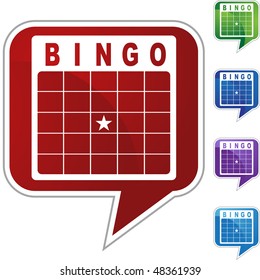 Bingo Card Web Button Isolated On A Background