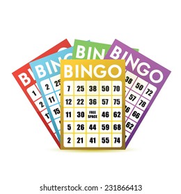 Bingokarten-Design auf weißem Hintergrund