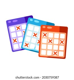 Bingo cards illustration. Icon for online games.