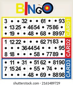 Bingo cards isolated. vector illustration