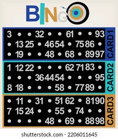 Bingo cards isolated. vector illustration