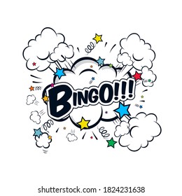 bingo comic speech bubble pop art vector illustration