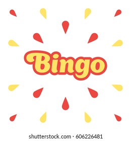 Bingo, congratulation banner. Winner concept. Vector illustration isolated on white background, template for web design or print