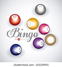 Bingo design over white background, vector illustration.