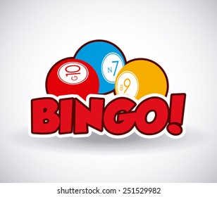 Bingo design over white background, vector illustration.