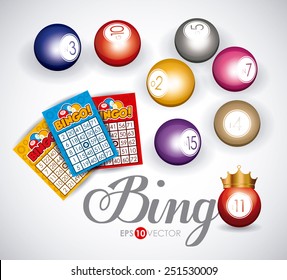 Bingo design over white background, vector illustration.