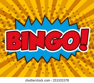 Bingo design over yellow background, vector illustration.