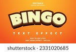bingo editable text effect with modern and simple style	
