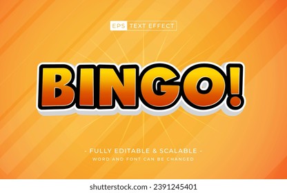 bingo Editable text style effect - game text style theme