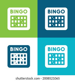 Bingo Flat Vier Farbe minimale Icon Set