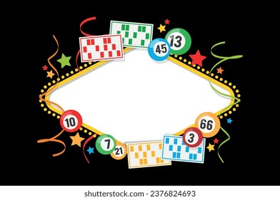 Bingo frame on black background