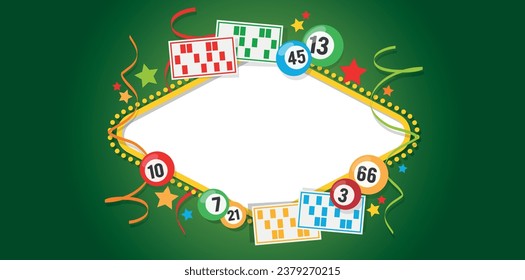 Bingo frame on green background