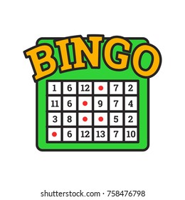 Bingo game color icon. Lottery. Casino. Isolated vector illustration