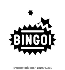 bingo game glyph icon vector. bingo game sign. isolated contour symbol black illustration