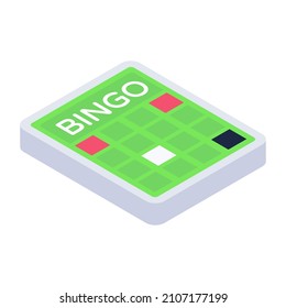 A bingo game icon in isometric design 


