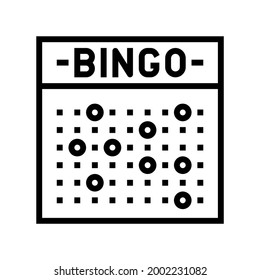 Bingo Game Line Icon Vector Bingo Stock Vector (Royalty Free ...