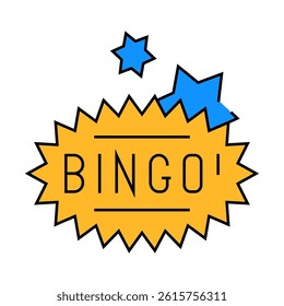 bingo game line icon vector. bingo game sign. isolated symbol illustration