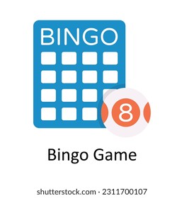Icono plano de diseño de vectores de juego de bingo. Símbolo deportivo y de juegos sobre fondo blanco Archivo EPS 10