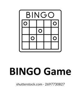 BINGO Game Vector icon which can easily modify or edit
