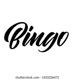 Bingo hand lettering, custom typography, ink brush calligraphy isolated on white background. Vector type illustration.