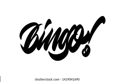 Bingo Handwritten Vector Lettering Design Vector Stock Vector (Royalty ...