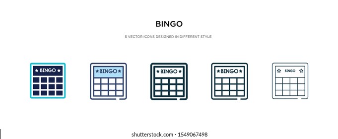 bingo icon in different style vector illustration. two colored and black bingo vector icons designed in filled, outline, line and stroke style can be used for web, mobile, ui