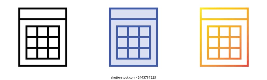 icono de bingo. Diseño de estilo de relleno lineal, azul y degradado aislado sobre fondo blanco