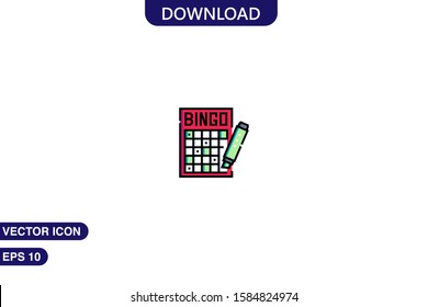 Bingo icon in trendy flat style isolated on white background vector illustration