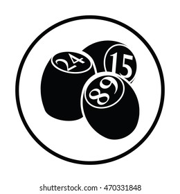 Bingo Kegs icon. Thin circle design. Vector illustration.