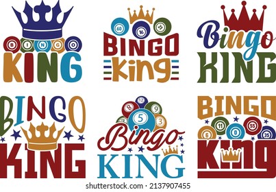 Bingo King Printable Vector Illustration