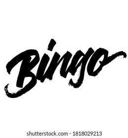 Bingo Lettering Inscription Modern Brush Calligraphy Stock Vector ...