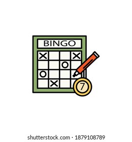 bingo line icon. Signs and symbols can be used for web, logo, mobile app, UI, UX on white background.