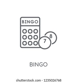 Bingo linear icon. Modern outline Bingo logo concept on white background from Entertainment and Arcade collection. Suitable for use on web apps, mobile apps and print media.